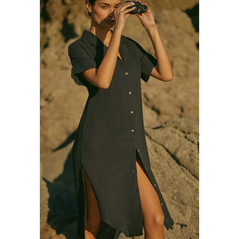 Anthropologie Lucia Sheer Midi Dress in Size S Boho Coastal
